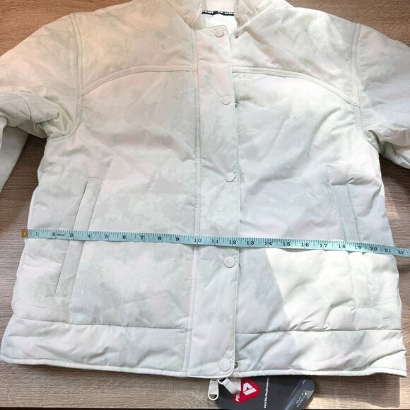NWT Free People Bunny Slope Printed Puffer Jacket Ski Coat Green White Small - Picture 11 of 15